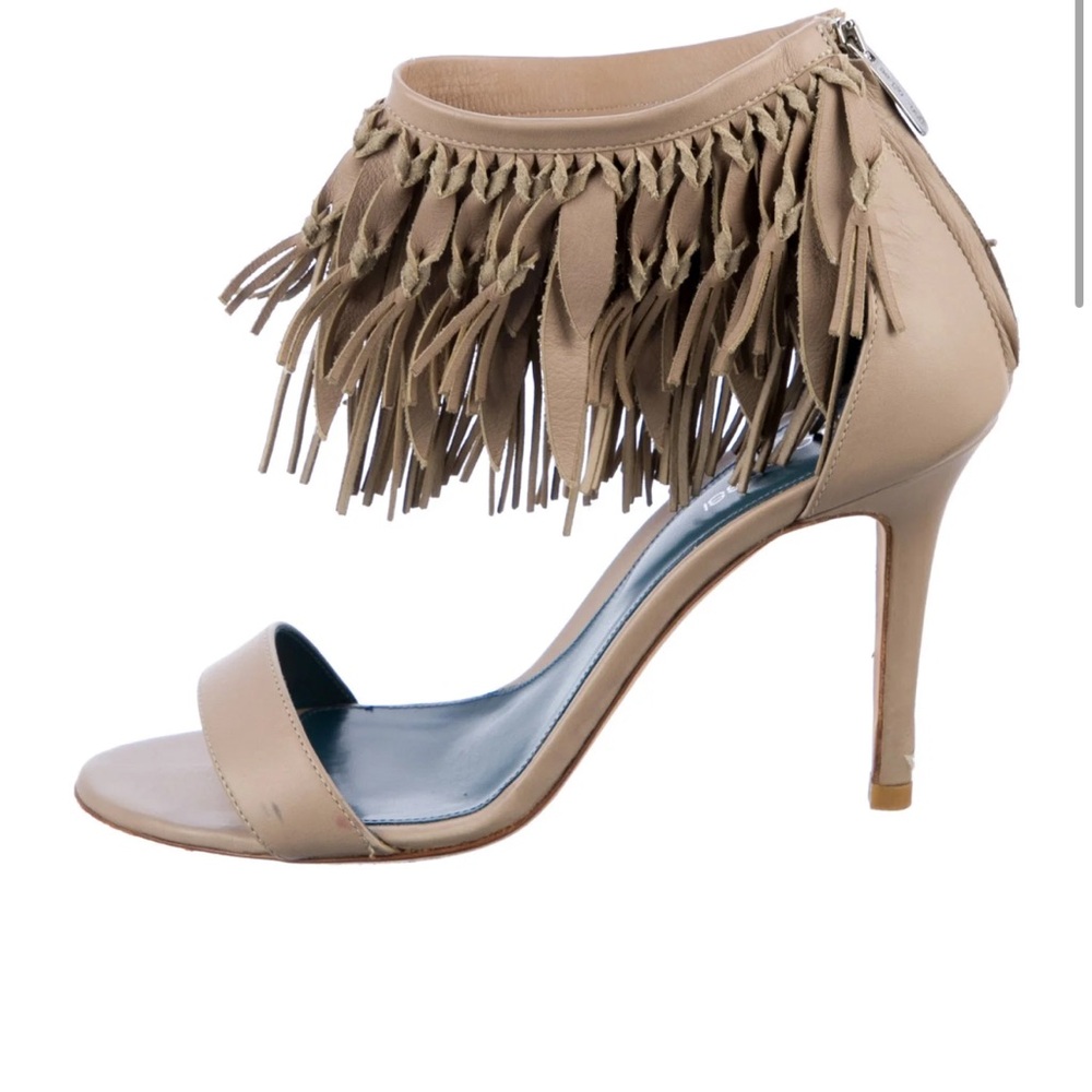 Sergio Rossi Taupe/Beige Heels with fringes